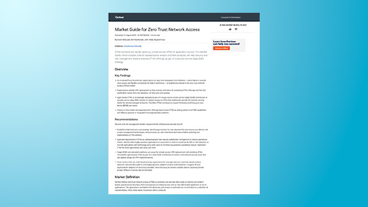 Gartner® Market Guide for Zero Trust Network Access (ZTNA) Netskope