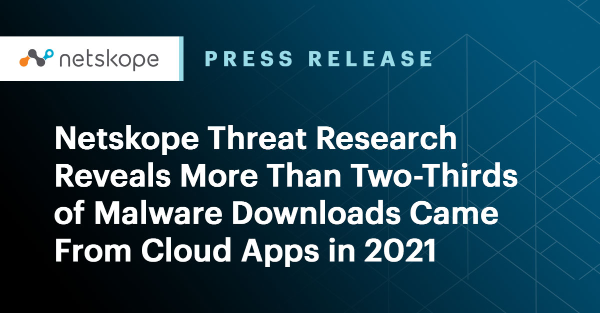 Netskope Threat Research Reveals More Than TwoThirds of Malware