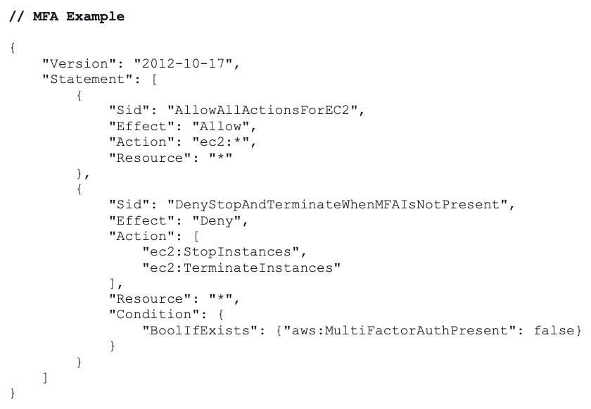 MFA Condition in IAM Policy