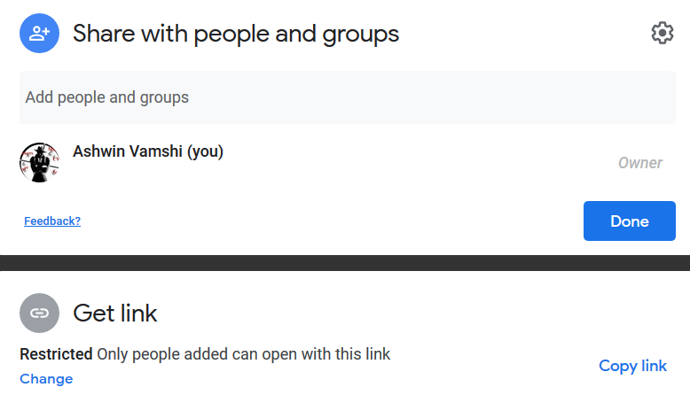 Figure showing default shareable link restriction