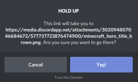 Screenshot showing public link for a Discord app attachment