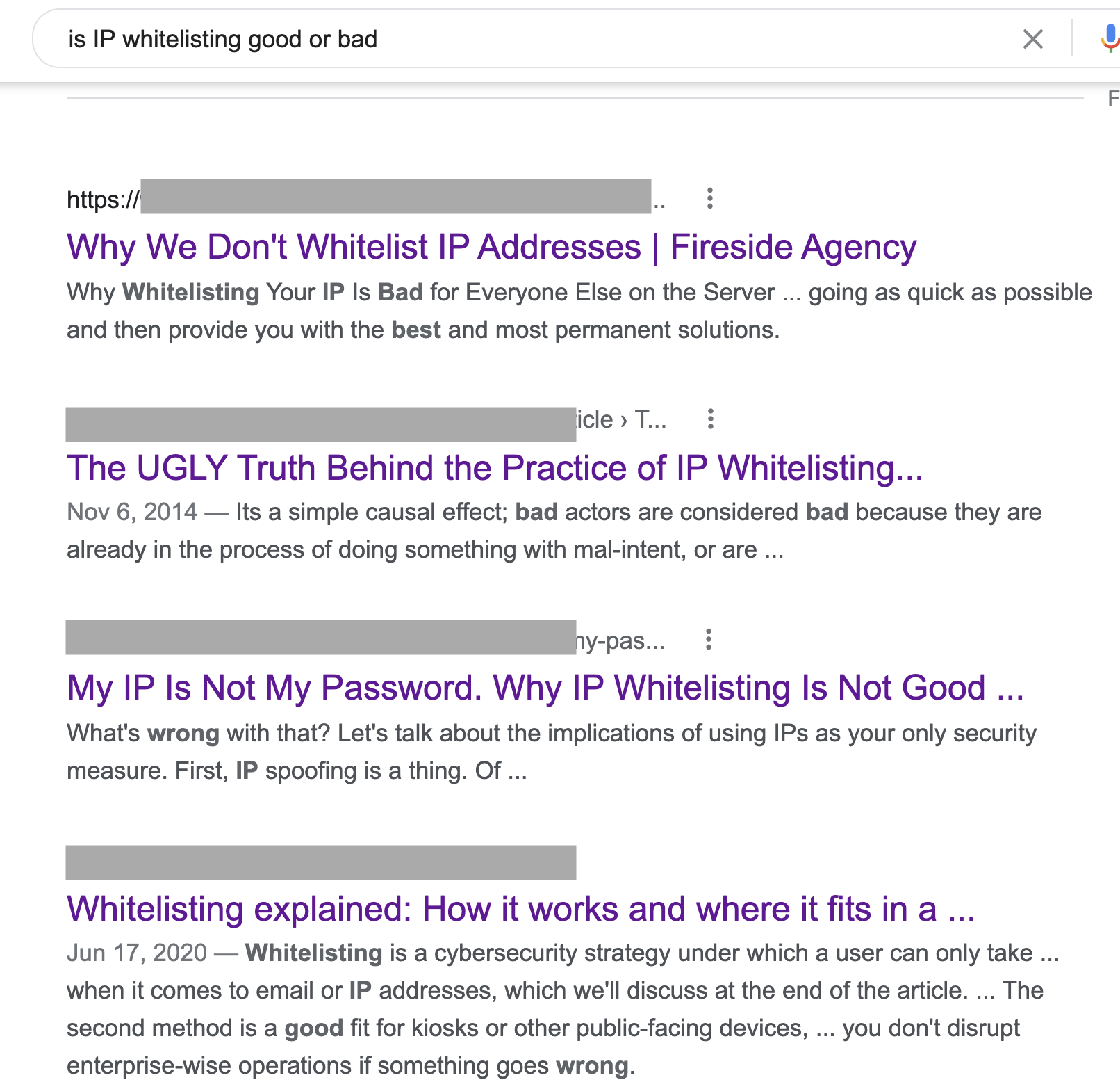 Googel search for "Is IP whitelisting good or bad"