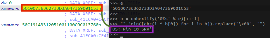 Screenshot showing decrypting of LockBit’s strings using Python.