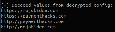 Figure showing BlackMatter’s C2 server addresses.