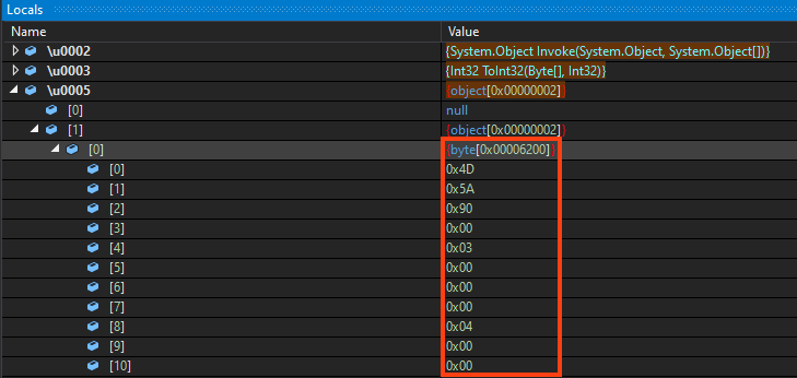 Example of malware loading WhisperGate’s last stage.