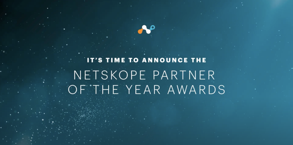 Screenshot of Netskope Global Partner of the Year awards video