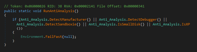 Example of AsyncRAT anti-analysis method.