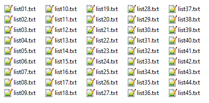 Screenshot of files with names of machines identified by the attackers.