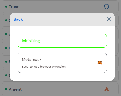 Example ofphishing simulating an initialization process with MetaMask.