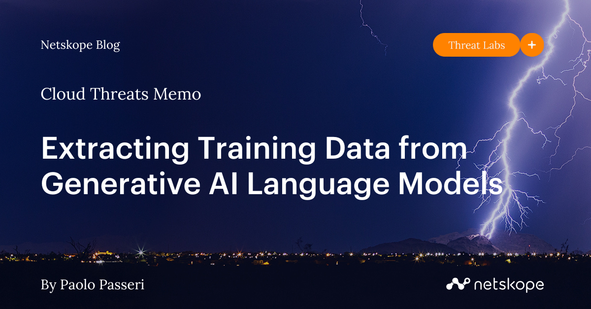Cloud Threats Memo Extracting Training Data from Generative AI